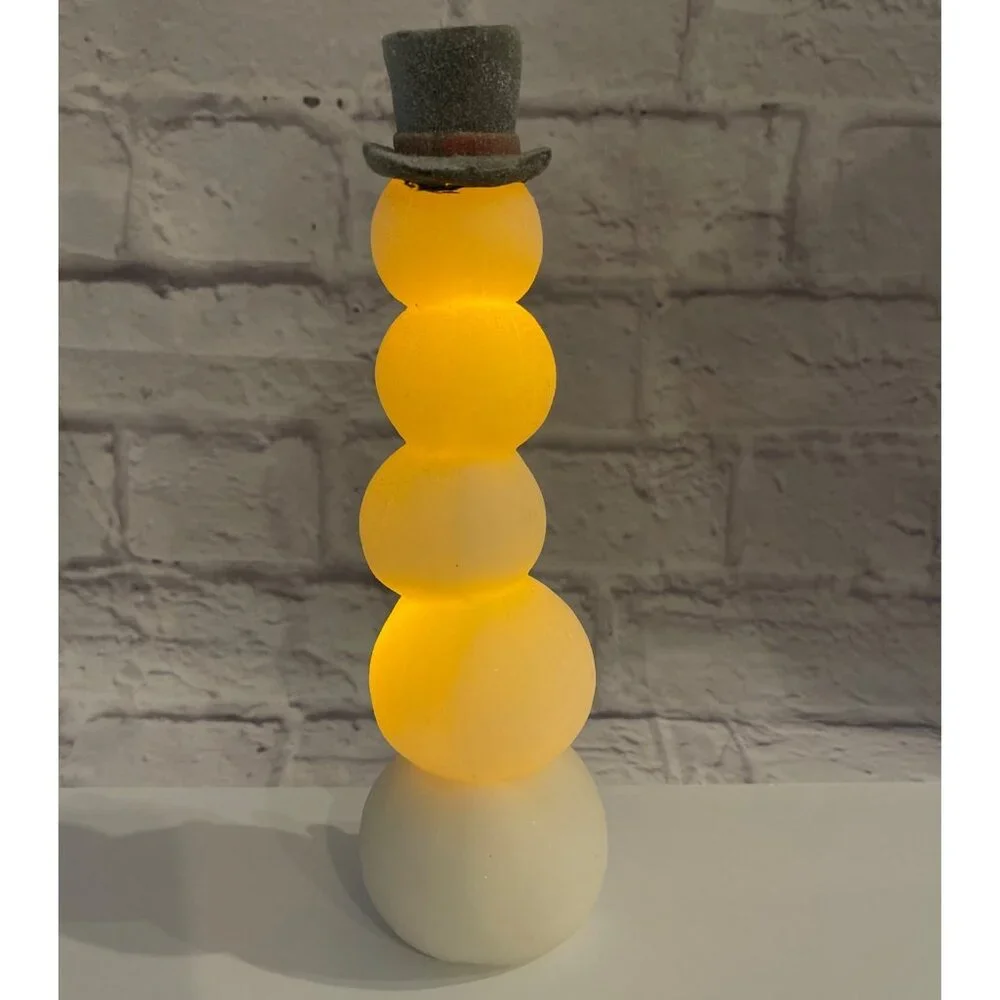VTG Retro Stacked Snowman Light Works Totem Pole Christmas Holiday Illumination - Picture 7 of 16